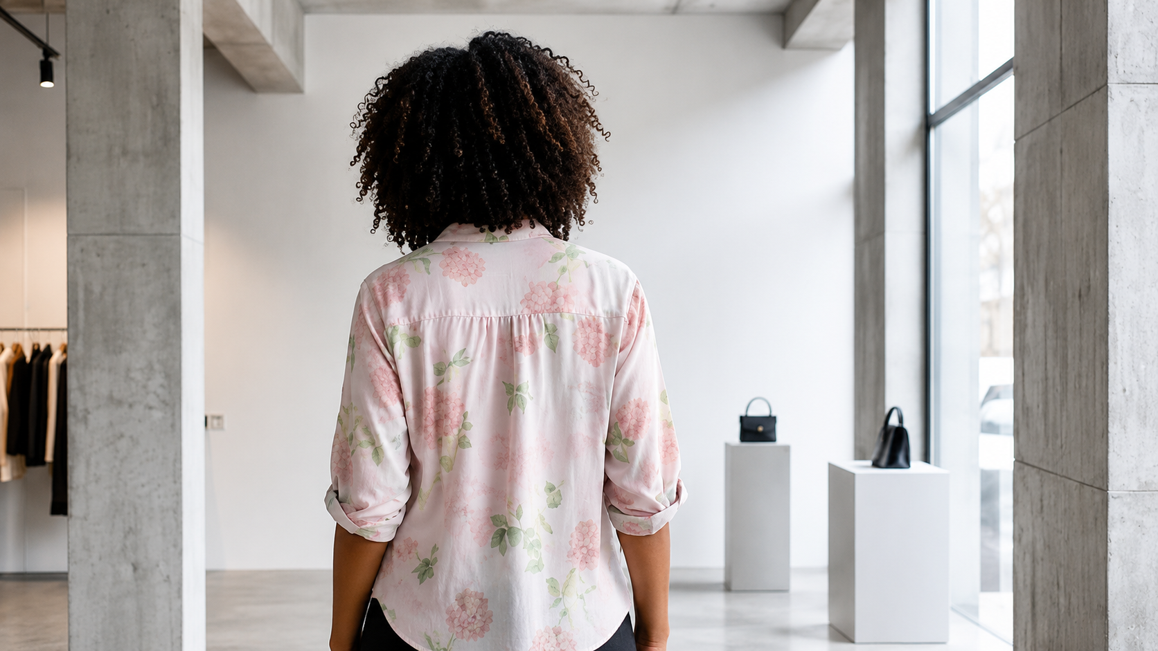 Back view AI garment try-on render